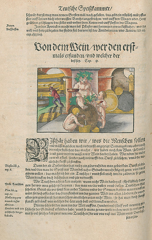 Von dem Wein / wer den erstmals erfunden / vnd welcher der best sey. In: Hieronymus Bock: Kreütterbuch